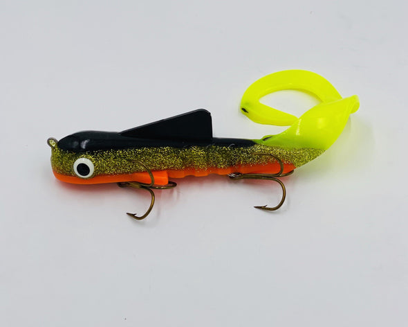 Lake of the woods Perch The Bull Dawg, from Musky Innovations, is the original soft plastic jerk bait. One of the most versatile lures on the market. The Bull Dawg can be straight cranked, jerked, twitched, or even trolled. A favorite technique is to rip the bait with a rod sweep, then pause and repeat. The strike often comes on the pause!