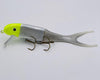 Lemonhead The Shallow Invader is a hybrid crank bait from Musky Innovations. The front half is hard plastic and the back half is a soft plastic replaceable tail. This construction gives the Shallow Invader a very unique swimming action unlike any other crank bait on the market. Baits sizes can be cast or trolled. 